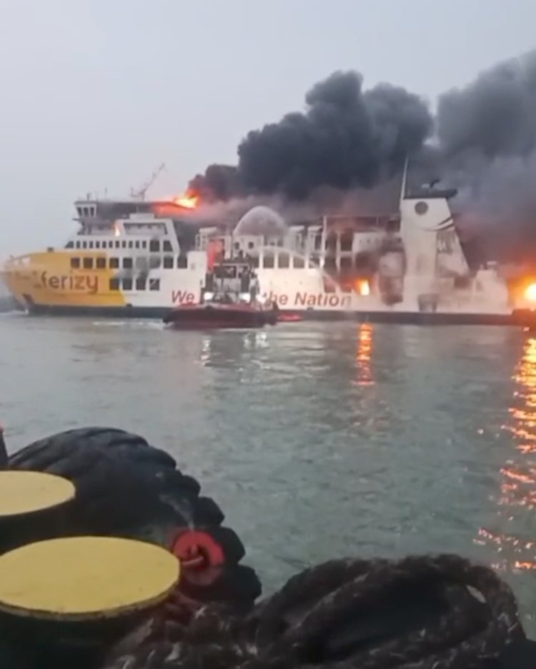 KMP Batu Mandi Terbakar di Perairan Merak, 509 Orang Dievakuasi Selamat